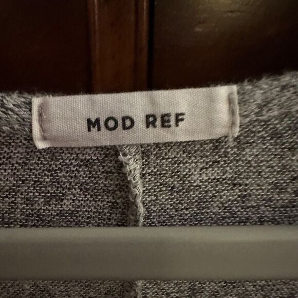 Mod Ref grey knit crew neck with 2 black pockets and batwing sleeves S - Picture 9 of 12